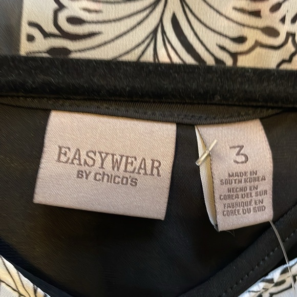 NEW EASYWEAR by Chico’s black/white 2piece blouse - Picture 3 of 5